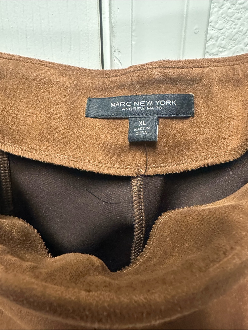 Andrew Marc Chestnut Faux-Suede Boot Cut Pants - Picture 2 of 5